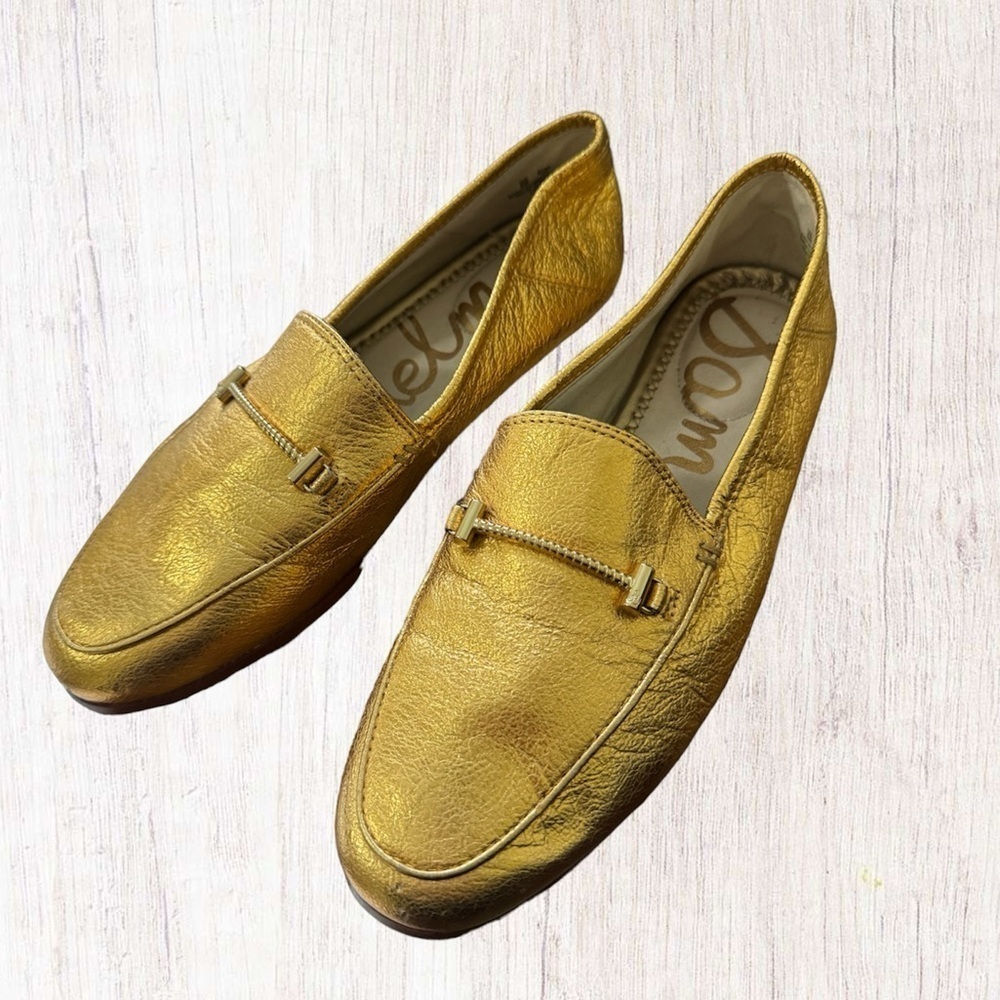 Sam Edelman Loafers Flats Gold Metallic size 5 Women’s - Picture 3 of 7